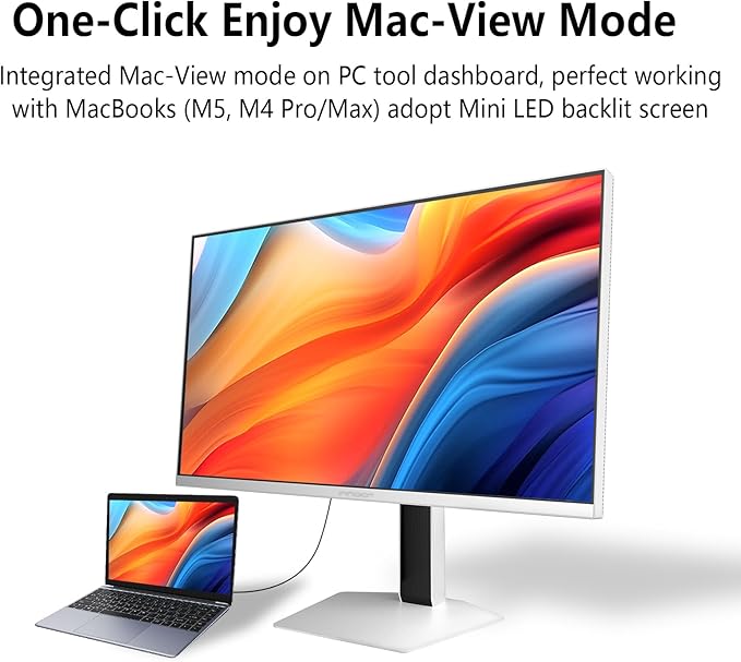INNOCN 27" 2K QHD 2560 x 1440P 320Hz Monitor, Gaming Console Ready, Mini-LED Precisely Dimming, Monitor for Mac, HDR1000, 1ms, MPCS/ULL, FPS, HDMI 2.1, DP, Speaker, Pivot Adjustable Stand - GA27T1M