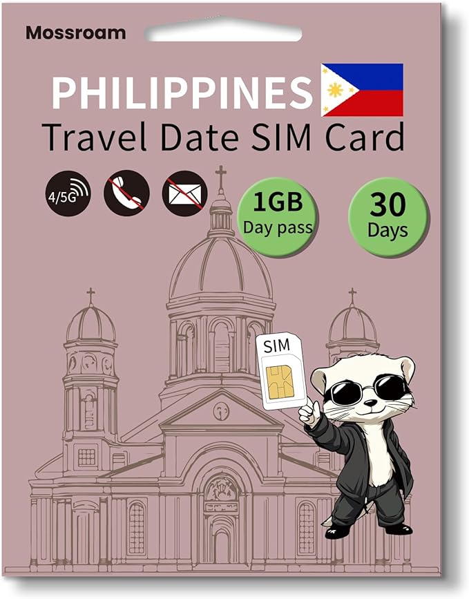 3-in-1 SIM Card for The Philippines– Prepaid Data Plans | 1GB Daily Data,30 Days | Unlimited 4/5G Speed Internet