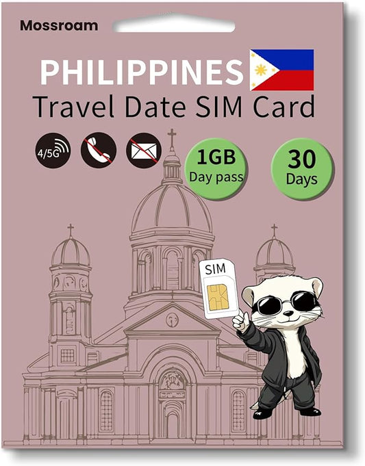 3-in-1 SIM Card for The Philippines– Prepaid Data Plans | 1GB Daily Data,30 Days | Unlimited 4/5G Speed Internet