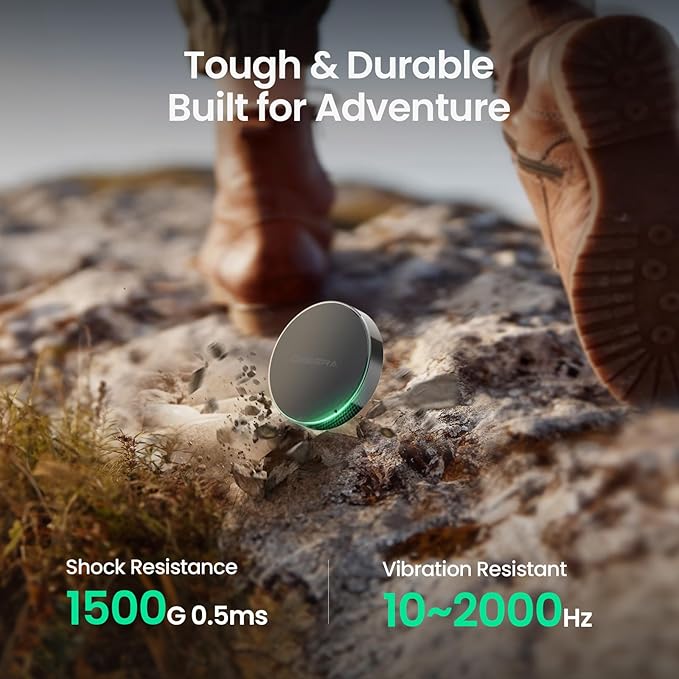 512GB Magnetic Portable SSD, External Solid State Drives with USB-C 3.2 Gen 2x2, Speed Up to 2000MB/s, Compact & Durable, Compatible with iPhone 15/16 Series and Other USB-C Devices, Black