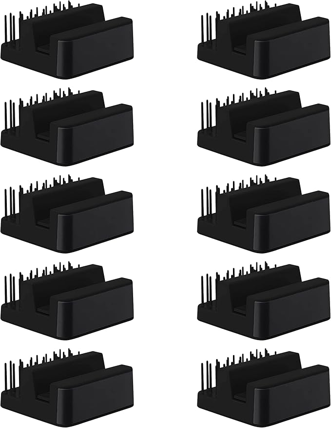DISCOUNT PROMOS Light Up Logo Phone Stands Set of 10, Bulk Pack - Essential Smartphone Accessory, Perfect for Office and Home - Black