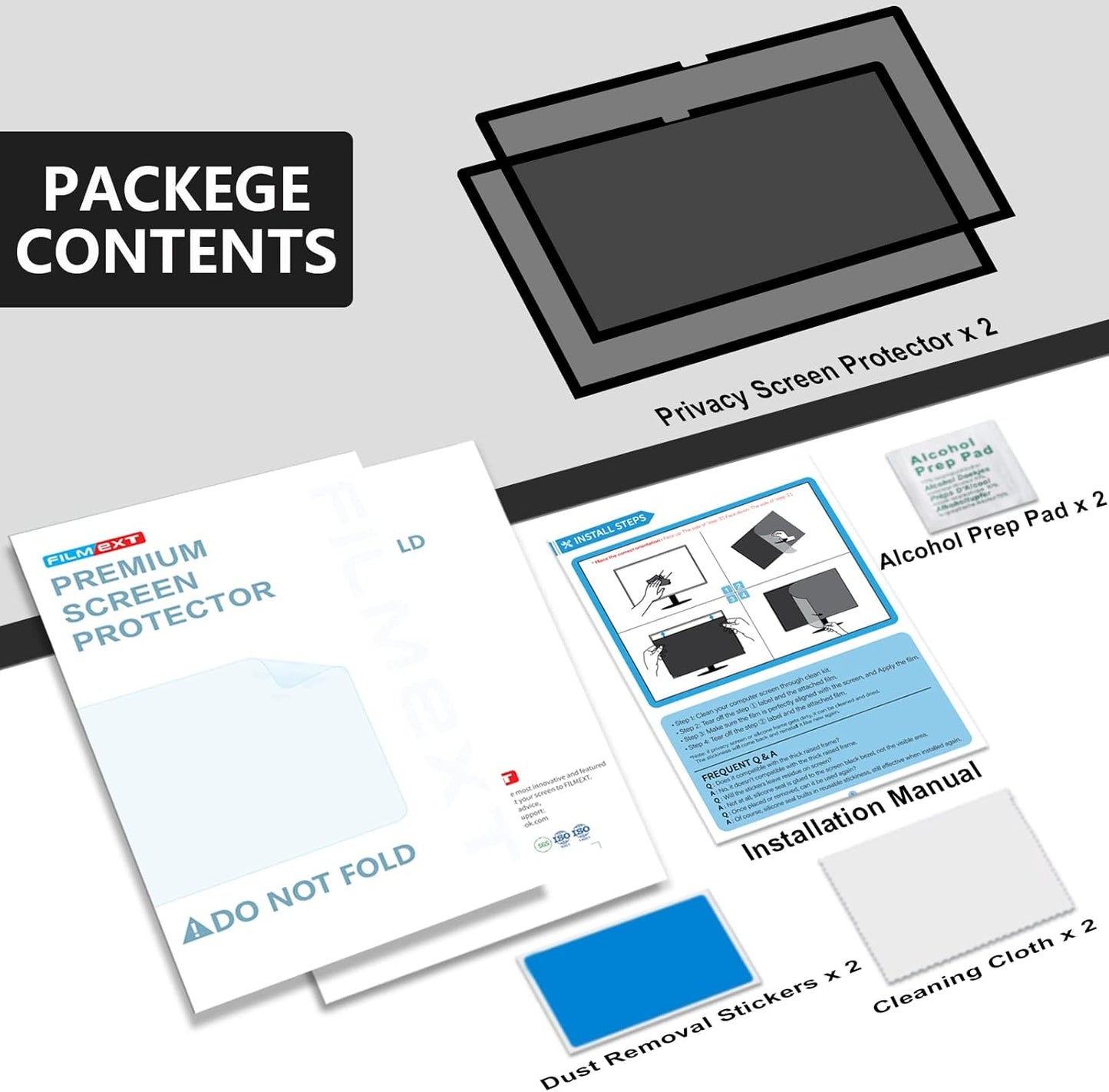 FILMEXT [2-Pack[2022 New] 27 inch privacy screen for monitor compatible with Apple Studio Display 27" Only,Removable Computer Monitor Privacy Screen Shield Anti Blue Light Filter