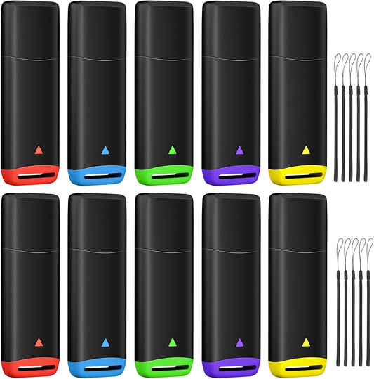 AGECASH A 16GB USB Flash Drive 10 Pack Fat32 USB 2.0 Flash Drives Bulk 16GB Thumb Drive 10Pack Memory Stick Jump Drives Multipack Zip Drive for Data Storage and Backup (Multicolor, 16 GB 10Pack)