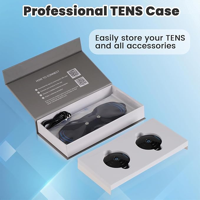 Wireless Tens Unit Muscle Stimulator - Two Sets of Tens Unit Massager for Pain Relief - Up to 12 Mode 20 Intensity Portable with App Controlled Bluetooth TENS EMS Muscle Stimulator Machine