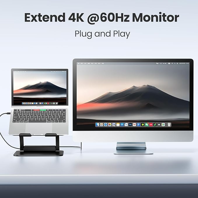 tounee Laptop Stand with Detachable USB-C Hub, 100W PD Charging, 4K@60Hz HDMI, 3 USB Ports, Ergonomic Laptop Holder Docking Station for 10-17" Laptops, MacBook & More (Black)