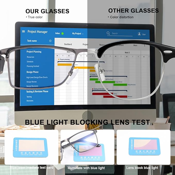 YIMI Blue Light Blocking Glasses UV400 With Spring Hinge Computer Gaming Blue Light Screen Blocker Glasses for Men Women