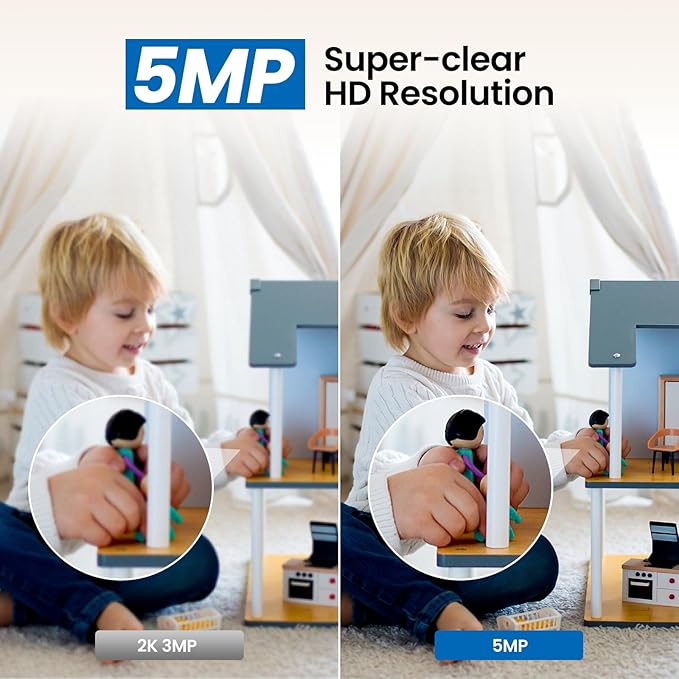 5MP Security Camera Indoor-5G/2.4G Dual WiFi Cameras for Home Security with Audio and Video Ideal for Pet/Nanny/Baby Monitor, 360 Auto Tracking, SD/Cloud Storage, Support Alexa/Google Home, D1