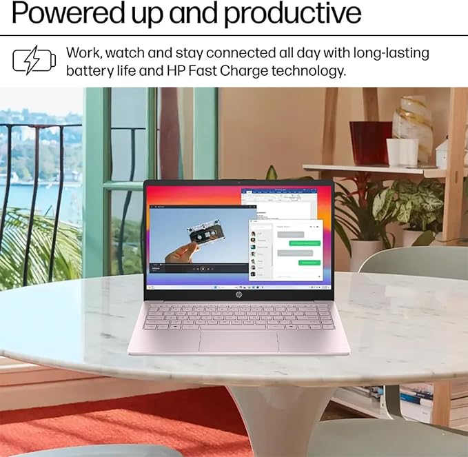 HP Ultrabook, Intel CPU, 16GB RAM, 1.6TB Storage (128GB OnBoard w/ 512GB Portable Drive + 1TB OneDrive), Up to 12 hrs Battery Life, Windows 11 Pro, Tranquil Pink, w/WOWPC 3-in-1 Bundle