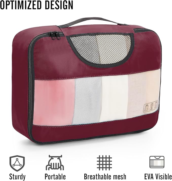 Veken 8 Set Packing Cubes for Travel Essentials, Suitcase Organizer Bags in 4 Sizes, Carry-On Luggage Accessories with Large Laundry & Hanging Toiletry Bag, Must-Have for Airplane, Road Trip & Camping