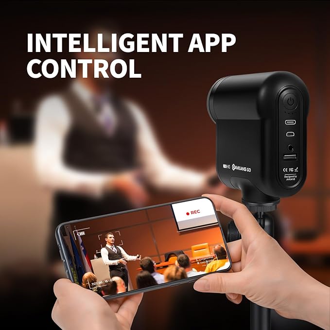 AVKANS Go Wireless Live Streaming 4K Camera, WiFi NDI Sport Action Camera with 9X Zoom, Video Recording Camera for Sporting Events/Baseball/Basketball/Softball...