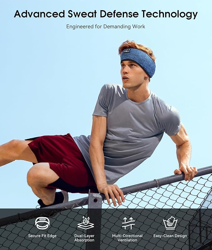 MUSICOZY Sleep Headphones Bluetooth 5.4 Headband, Wireless Earphones Music Sleep Earbuds Sleeping Eye Mask with HD Stereo Speakers for Workout Running Travel Yoga, Ideal Gifts for Women Men