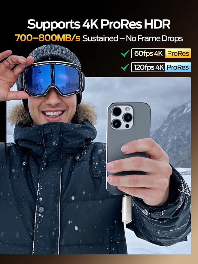 MOVE SPEED USB Drive 2TB External SSD 1000MB/s USB 3.2 Gen2+USB C Dual Ports Portable Zinc Alloy Thumb Drive Stick, External Drive with Metal Casing for iPhone 15/16/17 Series/Mac/Android Phone