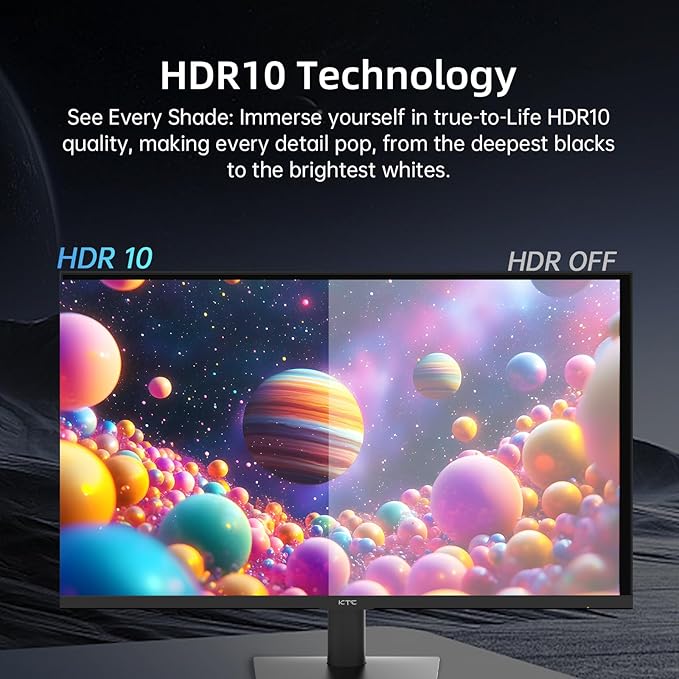KTC 24 inch Monitor - 1080P Monitor, 100Hz FreeSync Gaming Moniter with HDR10,VESA Mountable, Adjustable Tilt, ZeroFrame Design, HDMI,VGA,Earphone Ports, PC Monitors for Office