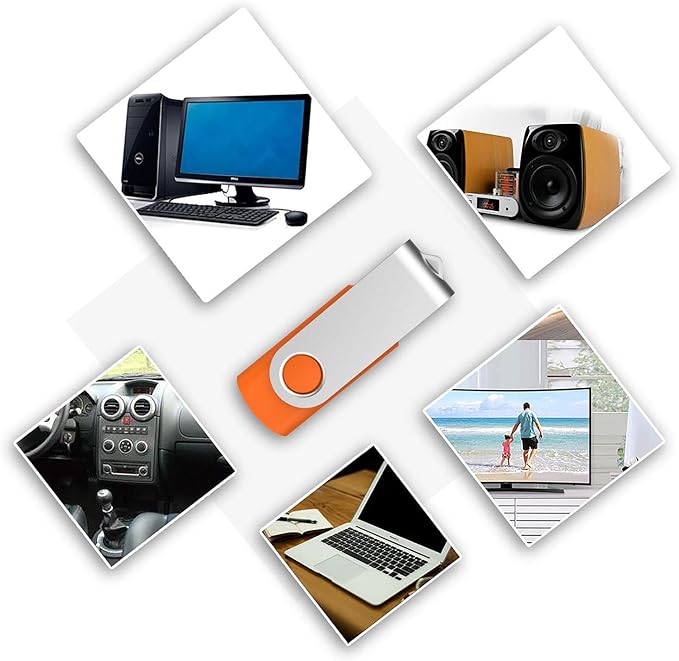 KOOTION 32 GB USB Flash Drive 32 gb Flash Drive 10 Pack Thumb Drive Memory Stick Pen Drive Keychain Design, Orange