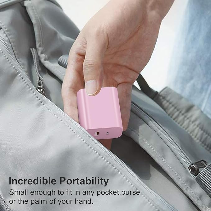 USB C Charger Block Charging Block Type C Charge 20W Wall Chargers 4 Pack for iPhone 16/16 Plus/16 Pro/16 Pro Max/iPhone 15/15 Pro/15 Pro Max/14/13/12 Pro/Samsung//Android(Pink)