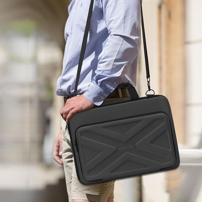 MOSISO Hard Shell Laptop Case for Men Women,15-15.6 inch Computer Bag Compatible with MacBook, HP, Dell, Lenovo, Asus, Notebook,16 inch Laptop Bag with Front Pocket & Shoulder Strap, Slate Gray