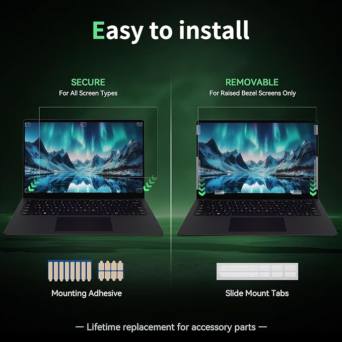 Laptop Privacy Screen 16 Inch, Laptop Screen Privacy Shield 16:10 Aspect Ratio Anti-Glare Blue Light Computer Monitor Protector,Removable 16in Filter for Lenovo HP Dell Acer Asus Thinkpad Envy Xps