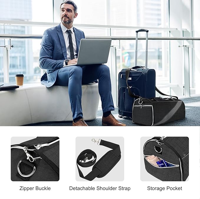 Convertible Garment Bag with Shoulder Strap, Modoker Carry on Garment Duffel Bag for Men Women -Hanging Suitcase Suit Travel Bags