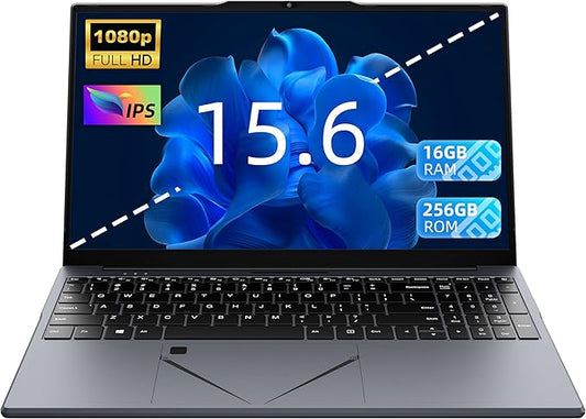 15.6" Laptop, Ryzen 5 3500U (Up to 3.7GHz) Quad-Core Processor, 16GB DDR4 RAM, 256GB NVMe SSD, Portable Notebook with Adjustable Touchpad & Privacy Webcam Switch (16＋256G)