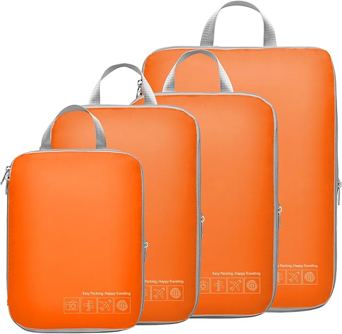 Cambond Compression Packing Cubes for Travel Women - Travel Bags Luggage Organizers Travel Essentials Compression Cubes for Travel Carry on Suitcases Organizer