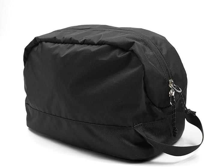 Travel Toiletry Bag 8L, Large Packing Cube with Waterproof TPU Wet/Dry Compartment (01 Black Stealth)