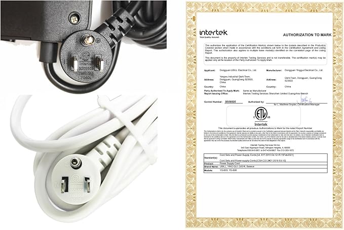 10FT Surge Protector Extension Cord with USB C, Flat Plug Power Strip - 8 Outlets & 3 USB Ports (A x 2, C x 1), Wall Mount Desk Power Strip - White, ETL Listed