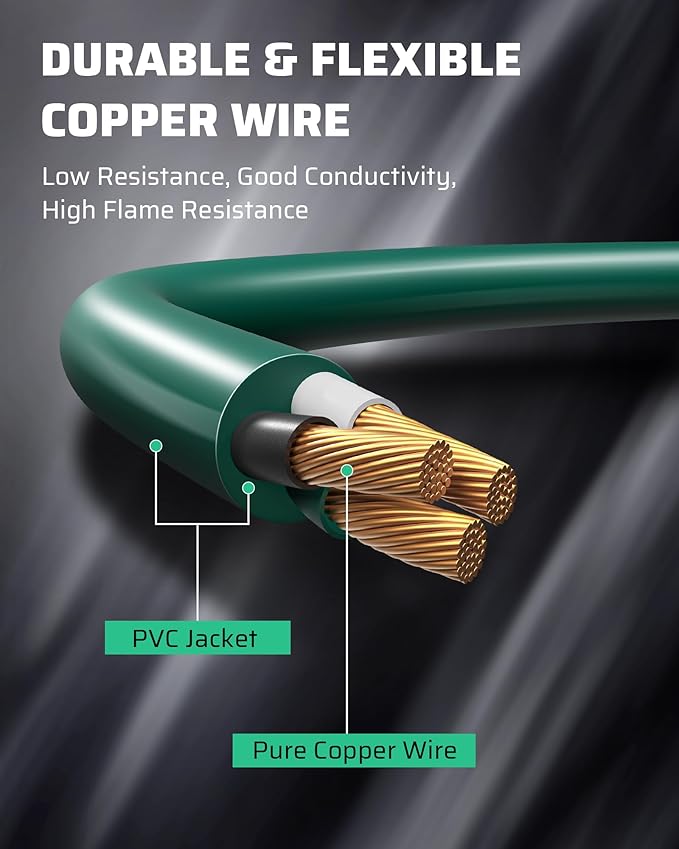 DEWENWILS 25Ft Outdoor Extension Cord, Evenly Spaced 3 Outlets Plugs with Safety Cover, 16/3 SJTW Weatherproof Wire for Outdoor String Lights, UL Listed