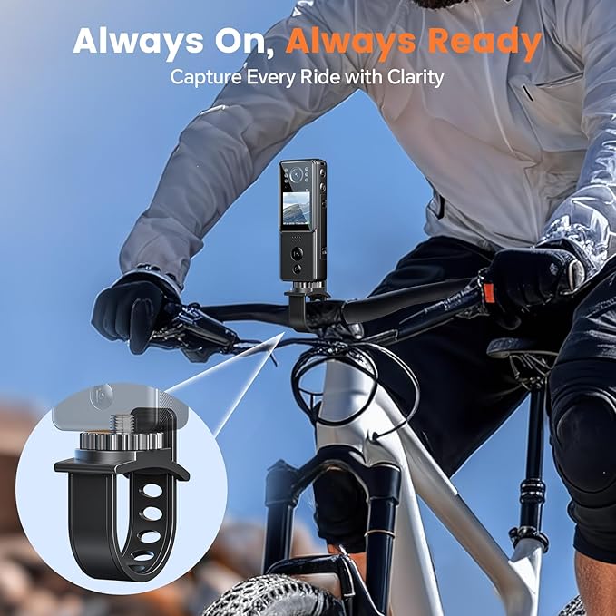 4K Body Camera with Audio, Z13 Compact Police Body Cam with 2 Batteries & Dock, 6 IR Night Vision, Bike Mount, Clip & Lanyard for Commuting, and Daily Recording(128G-4K with 2pcs Batteries)