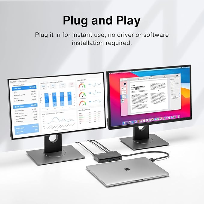 iVANKY 12-in-2 FusionDock 1 for M4 MacBook Dual 4K@144Hz Monitor (Docking Station for M1/M2/M3 Pro/Max Mac)(150W Power Adapter, SD/TF, USB, RJ45, 3.5mm Audio) Plug and Play 5Gbps Dock Hub