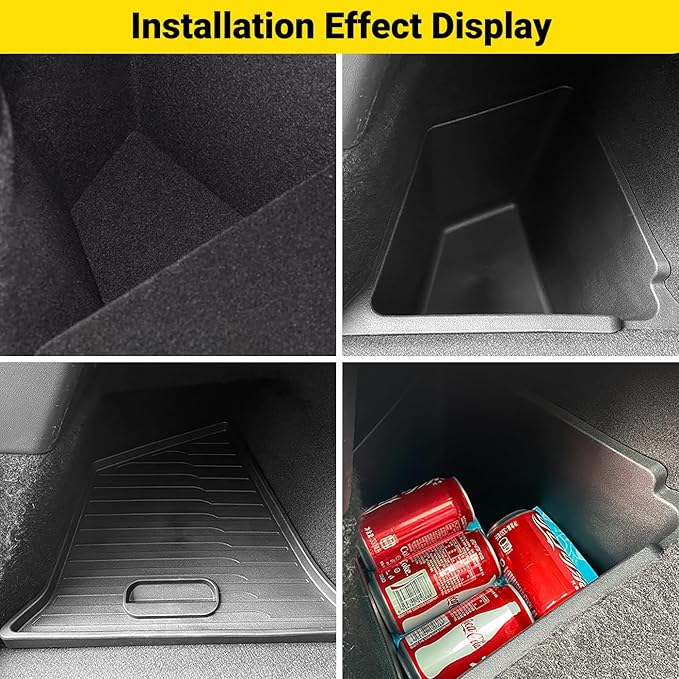 New 2025 2026 Model Y Juniper Rear Trunk Storage Bins with Lids 2PCS Refresh Model Y Rear Trunk Storage Box TPE Waterproof Trunk Organizer for Model Y Juniper Interior Accessories