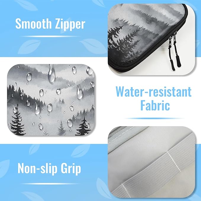 Black Misty Forest Electronics Travel Organizer Case, Tech Accessories Cable Storage Bag for Cords, Charger, Phone, Hard Drive