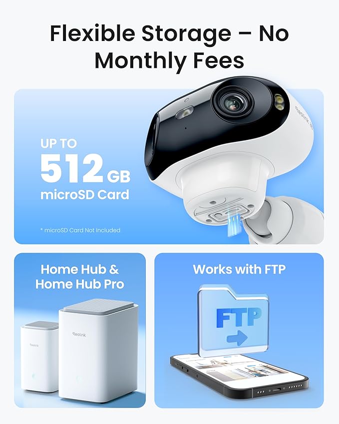 REOLINK Argus 4 Pro 4K Solar Camera Outdoor Wireless, Dual-Lens 180° View for Home Security, ColorX Night Vision, No Subscription, Smart Detection, Local Storage, Wi-Fi 6, Home Hub Compatible