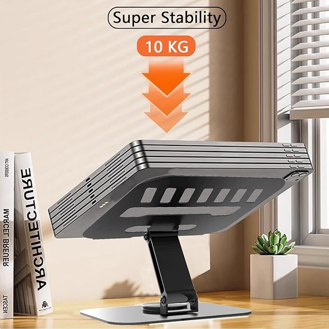 Larger Metal Tablet Stand, Adjustable 360° Rotation Tablet Holder Compatible with 4-16" Tablet Such as iPad Pro, iPad Air, iPad Mini, Tab S10 Ultra, Grey