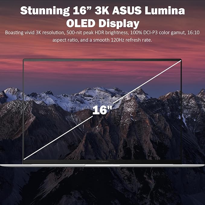 ASUS Zenbook S 16 Touchscreen Laptop 16" OLED Business Laptops AMD Ryzen AI 9 365 24GB DDR5 1TB SSD WiFi 7 Backlit KB Lifetime Microsoft Office Windows 11 Pro Laptop Computer Copilot AI