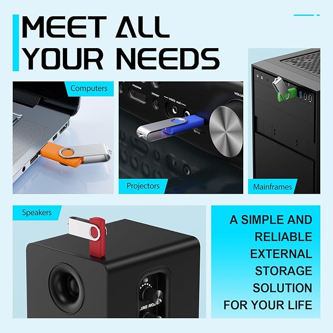 FEBNISCTE 2GB Flash Drive 10 Pack, Thumb Drive High Capacity, Bulk USB Flash Drives 2 GB Metal Swivel, USB 2.0 Jump Drive Memory Stick Portable, Pen Drive Zip High Speed for Data Storage