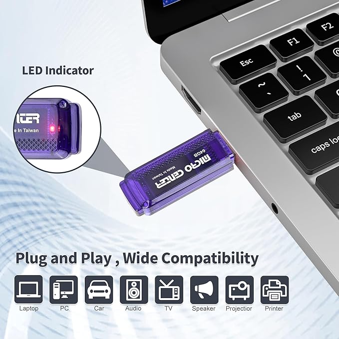 INLAND Micro Center Super Speed 20 Pack 64GB USB 3.0 Flash Drive Memory Stick Thumb Drive Data Storage Jump Drive Bulk, Much Faster Than USB2.0 Flash Drive, Blue