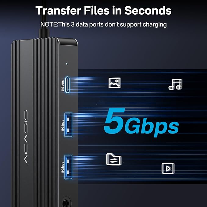 ACASIS USB C Docking Station Dual Monitors,8-in-1 Laptop Docking Station with Dual Monitor 2*HDMI +VGA +3 * 5G USB-A/C+3.5MM Audio+PD100W, Laptop Dock for Dell/HP/Lenovo ThinkPad（Black）