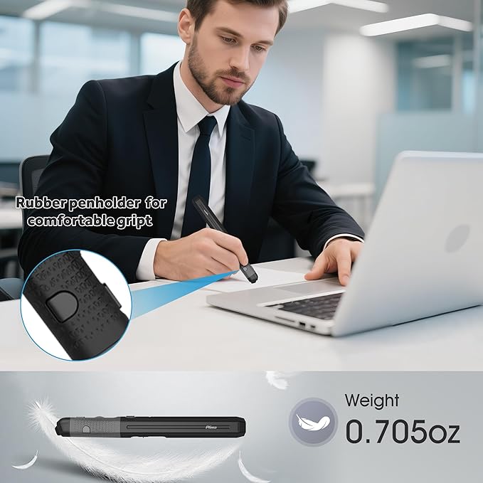 Plima Pocket Ergonomic Pen Mouse Vertical Mouse,DPI 800/1200/1600 Adjustable,Operate thisin a Pen-Holding Manner,Type-C to USB Cable, Support Windows, Android,Linux, Mac OS(Black)