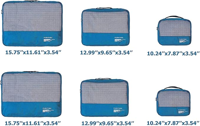 Packing Cubes Set Travel Luggage Organizers Suitcase Lightweight Accessories (Sky Blue)