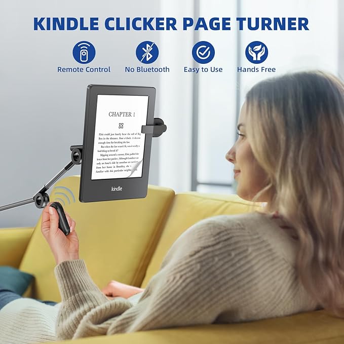Remote Control Ring Page Turner for Kindle Paperwhite Oasis Kobo eReaders, Camera Camcorder Remote Controls, Page Turner Clicker for ipad Tablets Reading Novels (FYQ-K1-Remote, Carbon Black)