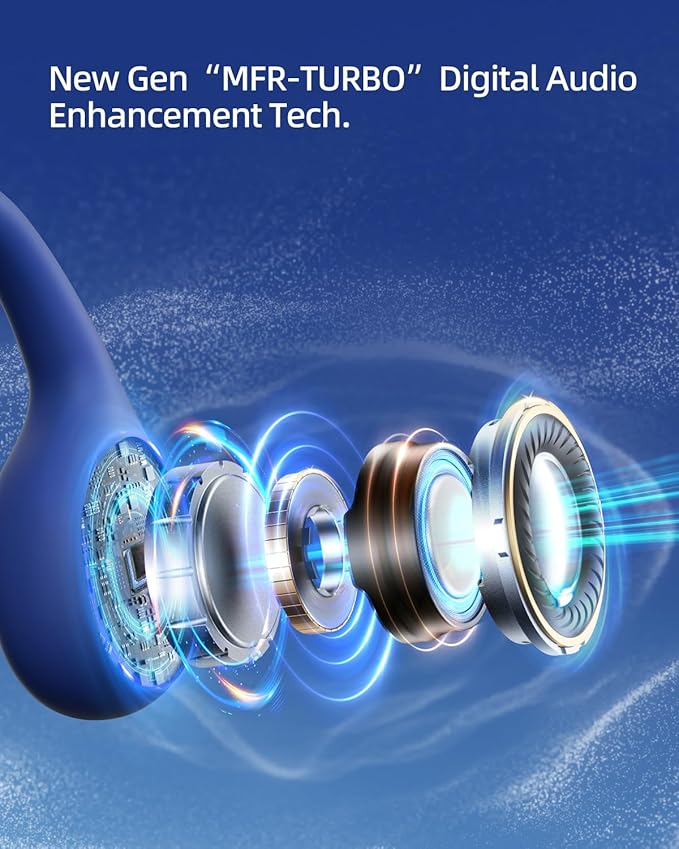 Swimming Headphones,IPX8 Waterproof Bone Conduction Headphones,32GB Memory Open Ear Headphones with Mic,Wireless Bluetooth Earphones Underwater Sport Earbuds for Workout Running Cycling Gift