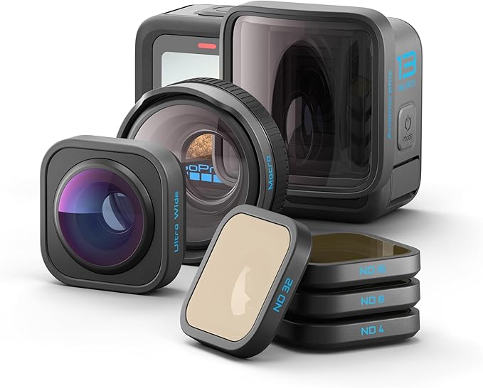 GoPro HERO13 Black + HB-Series Lens Collection - Includes Macro Lens, Ultra Wide Lens, 4 ND Filters, Anamorphic Lens, and Premium Case