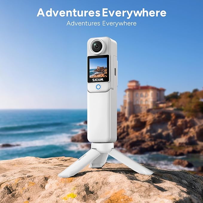 SJCAM C300 Vlogging Combo,4K Pocket Action Camera,7H Power,6-Axis Stabilization,Dual-Touch Screen 154° Wide FOV Video Camera for Photography Camcorders,Travel,Waterproof,Live Streaming,64G Card