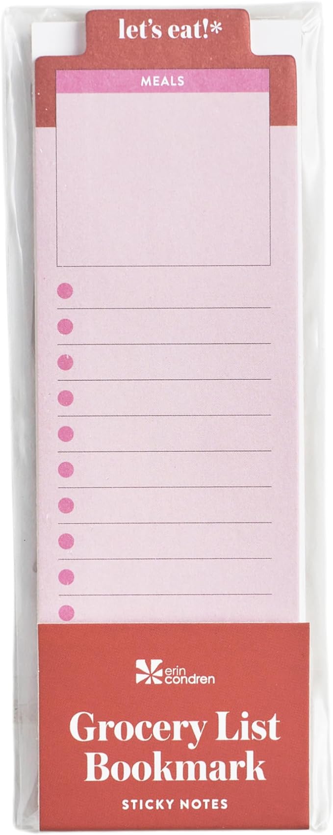 Erin Condren Multifunctional Sticky Notes and Bookmark for Grocery Lists and Meal Prep, Use as Tab or Bookmark in Notebooks, Planners, Journals