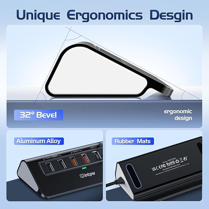 USB C Hub Ethernet, 10Gbps USB C Docking Station 10-in-1 with 4K@60Hz HDMI, Type-C & 2 USB A 3.2 Data, LAN, 2 USB A 2.0, PD 100W, SD/TF Ports, Powered USB Hub for Laptop, PC, iPhone 16/15, Mac