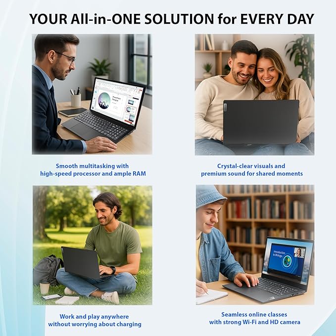 Lenovo V15 Laptop | Intel Pentium N6000 | 15.6" FHD Anti-Glare | 40GB RAM | 1TB SSD | WiFi 6 | Military Durable | Windows 11 Pro | Ethernet Port