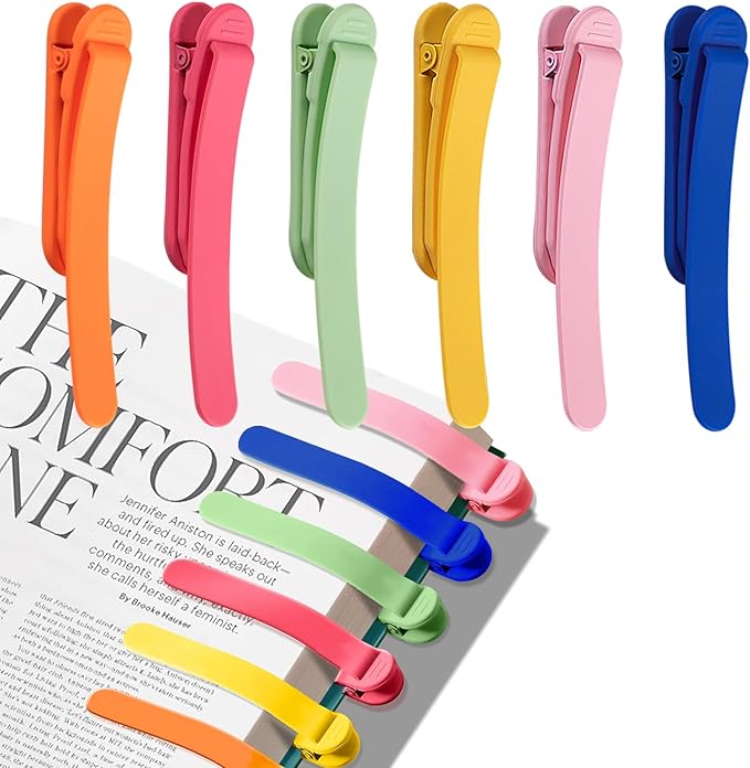 6pcs Page Bookmarks for Reading, Automatic Book Marks Tailored for Enthusiasts, Unique and Cute Book Page Holder Markers Clip Reading Accessories Gifts
