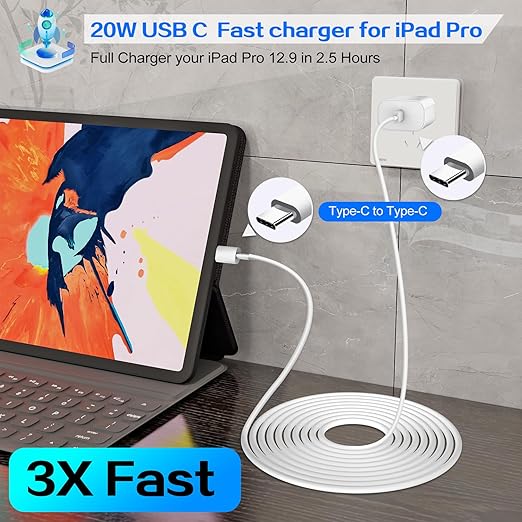 iPhone 17 16 Pro Charger Fast Charging 20W USB C Charger Block,2Pack Quick Type C Phone Chargers 6FT USB C Fast Charging Cord for iPhone 17/17 Pro/17 Pro Max/17 Air/16/16 ProMax/16e/15 ProMax/15 Plus