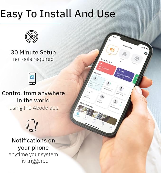 Abode 12 Piece Wireless Security System – Expandable to Protect Your Whole Home - Easy DIY Installation - Optional Professional Monitoring - Compatible with Alexa & Google Assistant