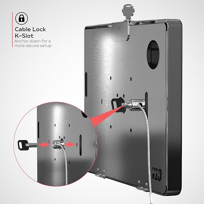 Stainless Steel iPad Wall Mount - CTA Anti-Theft Tablet Enclosure for iPad 10.9" 10th Gen - A16 - Air 11 - Pro 11" - 7/8/9 Gen - 10th Gen 10.2" - Pro 11" - Air 4 - Galaxy Tabs - (PAD-SSPARAW)